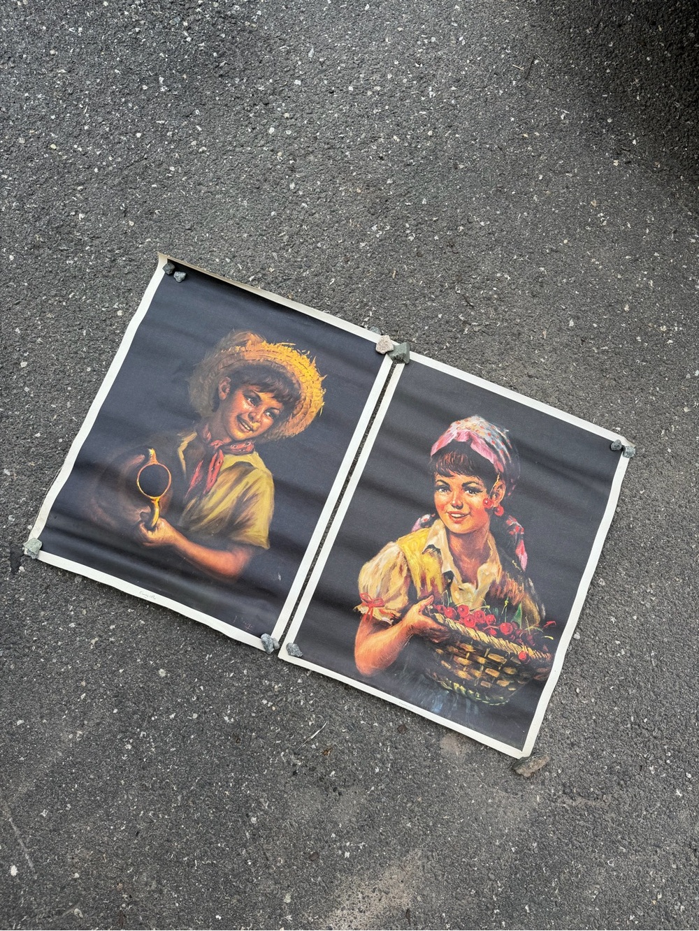 COUNTRY BOY + COUNTRY GIRL By Eva Holusa Textured Lithograph Prints